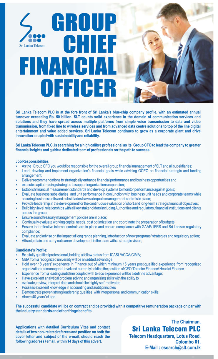 Group Chief Financial Officer - Sri Lanka Telecom